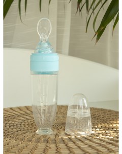 Детская бутылочка Бутылочка с ложкой голубой прозрачный Baby nice
