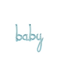 Шар фольгированный 16 мини надпись Baby голубой Falali