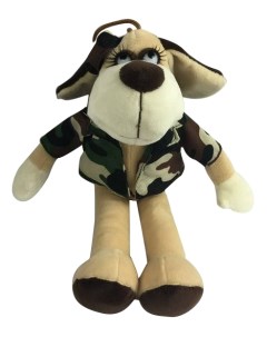 Мягкая игрушка Собака в камуфляжном костюме 15 см Teddy