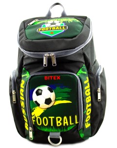Рюкзак спортивный 28 121 для футболистов черный п э Футбольный мяч зеленый Bitex