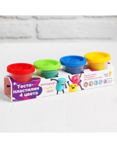 Набор для детского творчества Тесто пластилин 4 цвета Genio kids