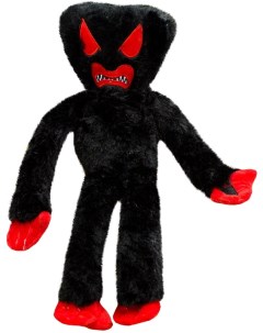 Мягкая игрушка Huggy Wuggy с красными глазами чёрная 40 см Kids choice
