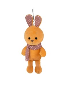 Мягкая игрушка Кролик рыжий с цветными ушками 13 см Maxitoys luxury