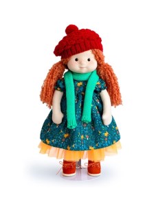 Мягкая кукла Ива в шапочке и шарфе 38 см Budi basa