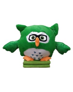 Мянкая игрушка подушка Сова с пледом 3 в 1 50 см цвет зеленый Avocadoffka