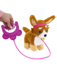 Интерактивная игрушка щенок на поводке Корги СПРИНТ Машет хвостом музыкальная 20 см Спринт