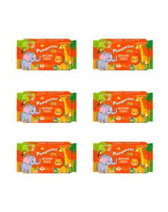 Детские влажные салфетки Kids 50 с ромашкой и витамином Е 6 уп Pamperino