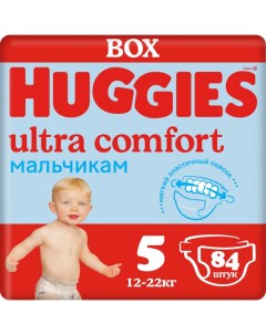 Подгузники Ultra Comfort для мальчиков р 5 12 22 кг 84 шт Huggies
