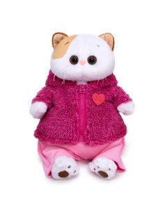 Мягкая игрушка Кошечка Ли Ли в теплом костюме с сердечком 24 см Budi basa