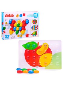 Мозаика для самых маленьких Бабочка d40 4 цв 27 эл BABY TOYS Десятое королевство