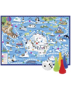 Семейная игра Игра ходилка с фишками Путешествие пингвинов Антарктида Геодом