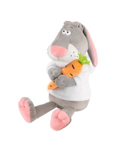 Мягкая игрушка Кролик Семёныч в худи с морковкой 25 см MT MRT02228 4 25 Maxitoys