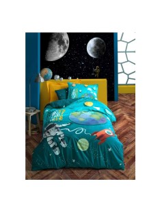 Комплект детского постельного белья Юный астронавт хлопок 1 5 спальный Cotton box