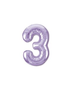 Воздушный шар Lavender Цифра 3 фиолетовый 102 см Agura