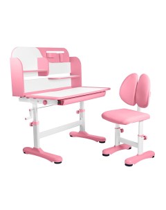 Комплект Amadeo парта стул надстройка выдвижной ящик розовый Anatomica