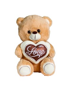 Мягкая игрушка Медведь с сердцем цвет бежевый 4471244 Nobrand
