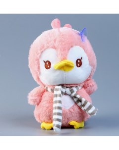 Мягкая игрушка Пингвин в шарфике 24 см цвет розовый Nobrand