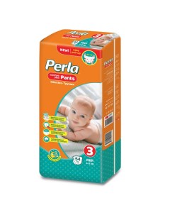 Детские подгузники трусики Perla Pants Midi для малышей 4 9 кг 3 размер 54 шт 96000741 Perla baby