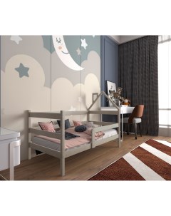 Кровать детская Софа домик 180х90 в комплекте с матрасом масло Асфальт Moonlees