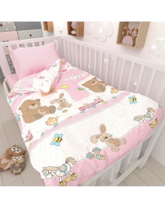 Комплект детского постельного белья розовый Маленькая соня