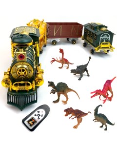 Радиоуправляемая железная дорога с динозаврами и дорожными знаками 39 элементов Playsmart