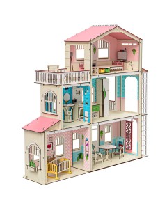 Кукольный домик с мебелью деревянный для Барби Симфония с лифтом 3023 3 M-wood