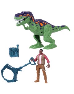 Игровой набор динозавр Аллозавр и охотник со снаряжением Chap mei