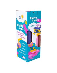 Пластилин Fluffy воздушный 80 г 4 цвета Genio kids
