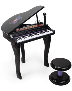 Набор детский музыкальный синтезатор со стулом микрофоном пианино 37 клавиш Playsmart