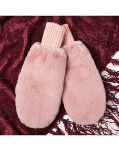 Варежки для девочки двойные розовый микс размер 14 Снежань