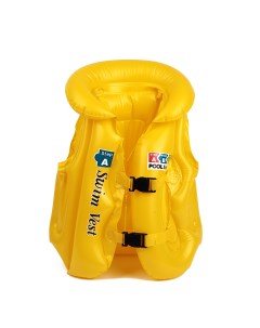 Жилет для плавания надувной Swim Vest детский спасательный желтый BG0134A Baziator