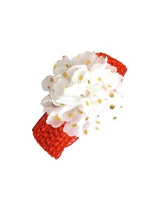 Повязка детская 5216 красная с белым цветком Valexa