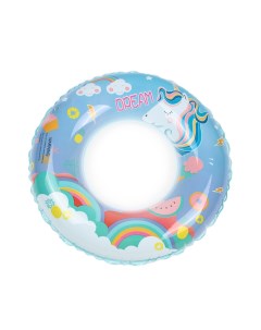 Круг надувной для плавания детский Единорог Радужной Мечты BG0145 голубой 70 см Baziator