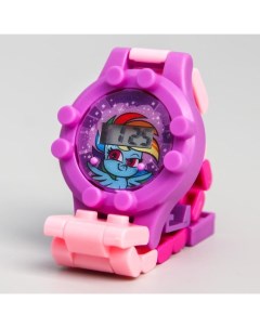 Часы наручные электронные Радуга Дэш My Little Pony с ремешком конструктором Hasbro