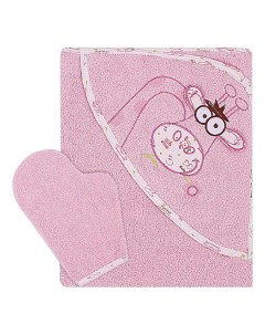 Полотенце детское Жираф К24 2 розовое 100 110 см Мотылек