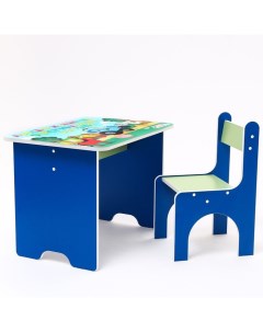 Комплект мебели стол и стул Синий трактор