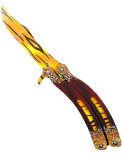 Колющее и режущее игрушечное оружие Нож бабочка желтые линии Sima-land