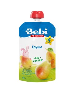 Пюре Premium фруктовое груша с 4 месяцев 90 г Bebi