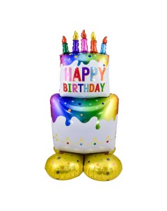 Воздушный шар Фигура торт со свечами фольгированный 124 см Веселая затея