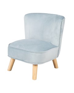 Кресло детское мягкое велюровое на деревянных ножках Lil Sofa голубой Roba