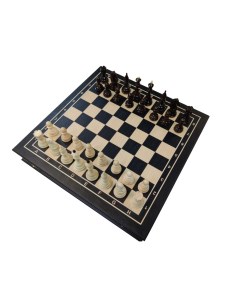 Шахматы в ларце из мореного дуба с утяжеленными фигурами из граба mnsg325 Lavochkashop