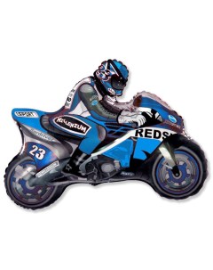 Шар фольгированный 30 Мотоциклист цвет синий 1268126 Flexmetal