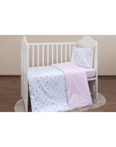 Комплект постельного белья Цветочек pink для новорожденных Mirarossi