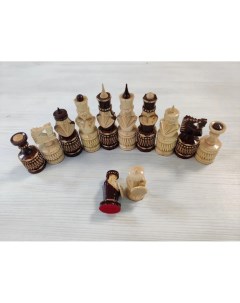 Шахматные фигуры подарочные резные ручной работы Богатыри bogat_fig Lavochkashop
