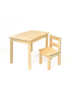 Детский стол и стул деревянный прямоугольный 70X50 kids сосна натуральная Rolti
