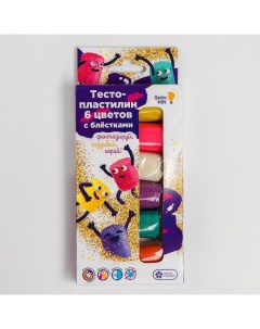 Тесто пластилин набор 6 цветов с блёстками TA1091 Nobrand