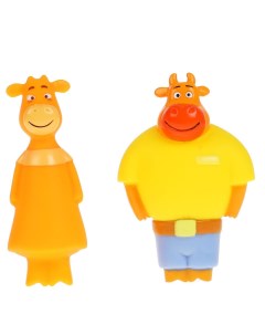 Набор игрушек для ванны Оранжевая корова Ма и Па LX OR COW 05 Капитошка
