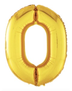 Воздушный шар фольгированный цифра 0 золото Fiolento