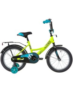 Велосипед Vector 2022 городской детский рама 16 колеса 16 лайм голубой Novatrack