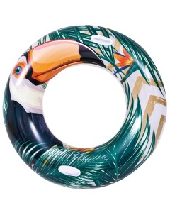Надувной круг для плавания Тропики 115 см зеленый Jilong